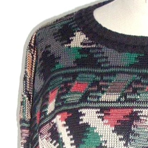 TRICOTS ST RAPHAEL cotton fair isle crewneck SWEATER Vintage made in USAL